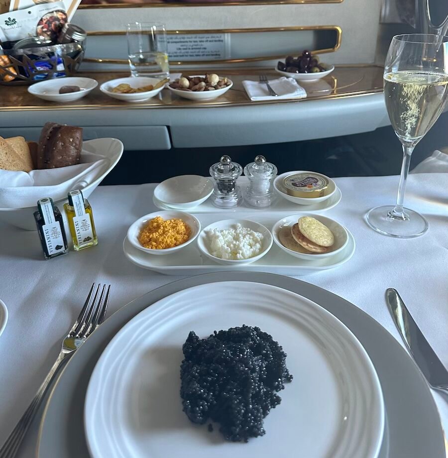 Emirates first class caviar