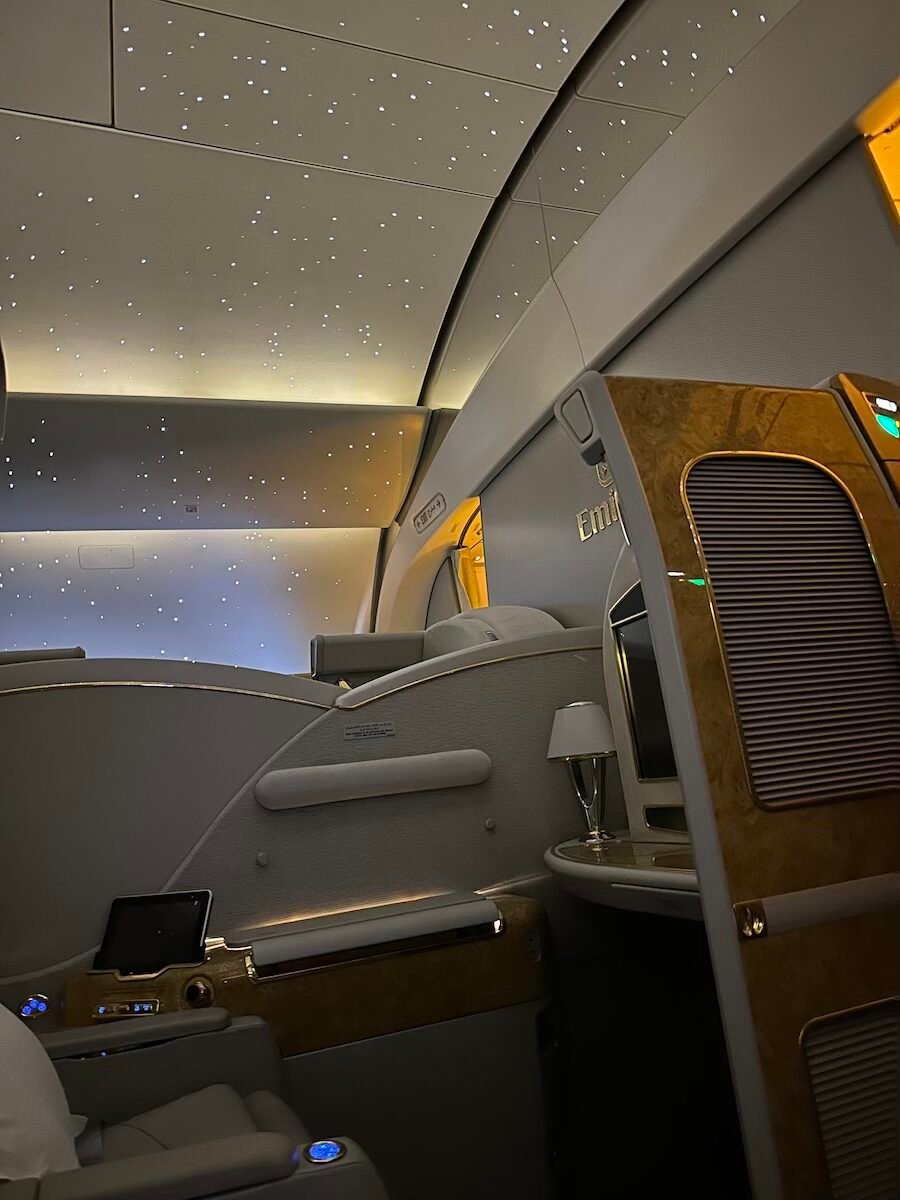 Emirates luxurious first class Cabin