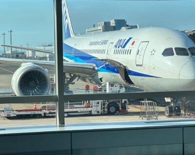 ANA plane at Haneda Airport. Home of ANA First Class "The Suite"