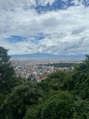 The view at the Monkey Temple in Kathmandu, Nepal