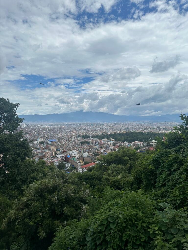 The view at the Monkey Temple in Kathmandu, Nepal