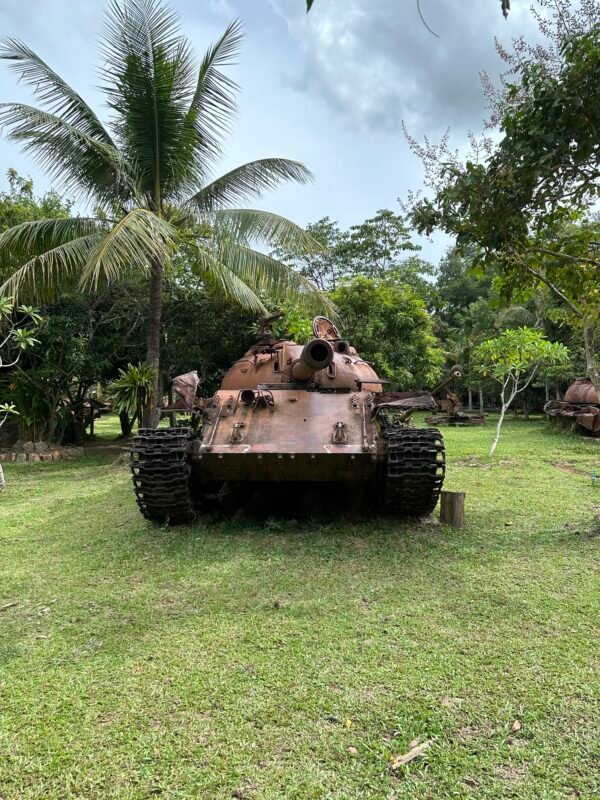 a tank at the war museum in siem reap