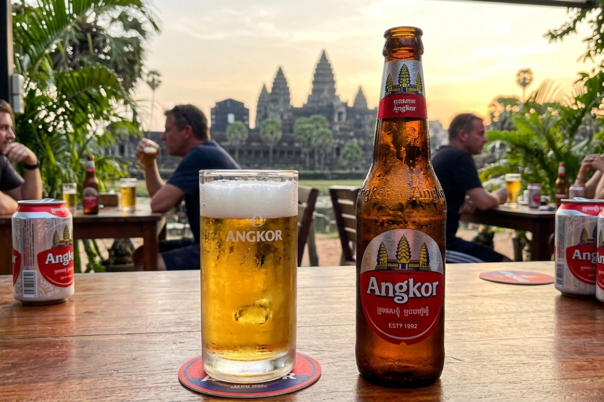 having beers in cambodia