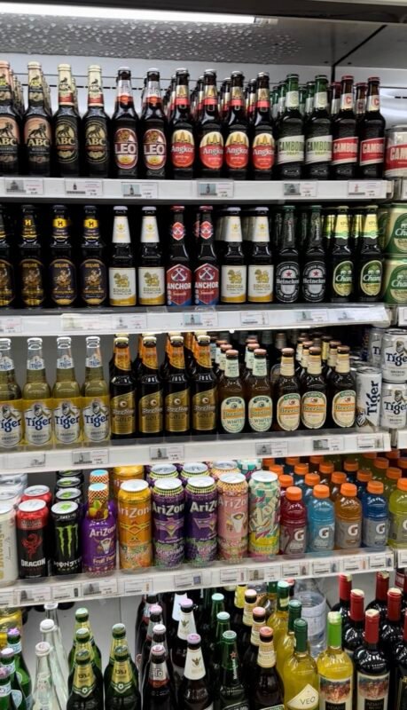 beers in cambodia grocery store