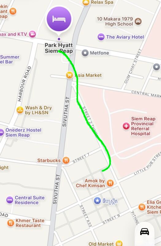 how to get to pub street from park hyatt siem reap